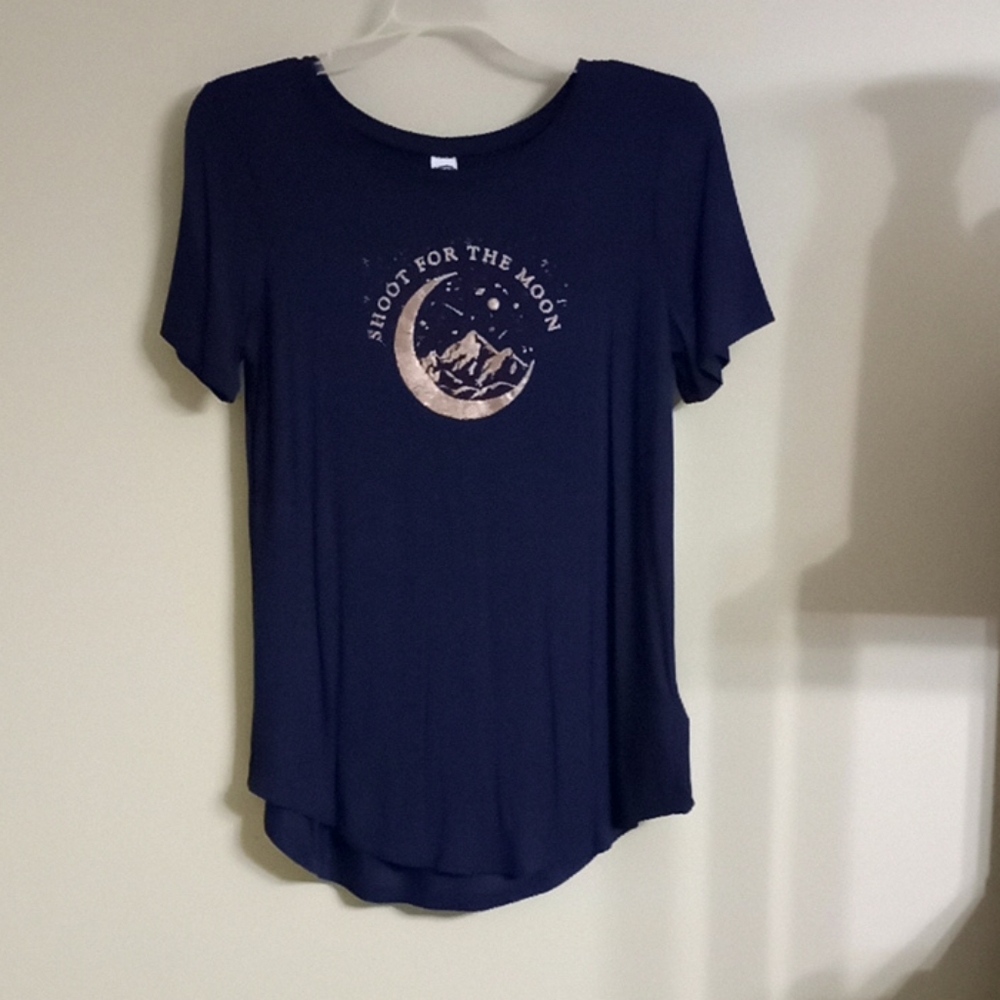 Shoot For The Moon Tshirt with Rose Gold Accent